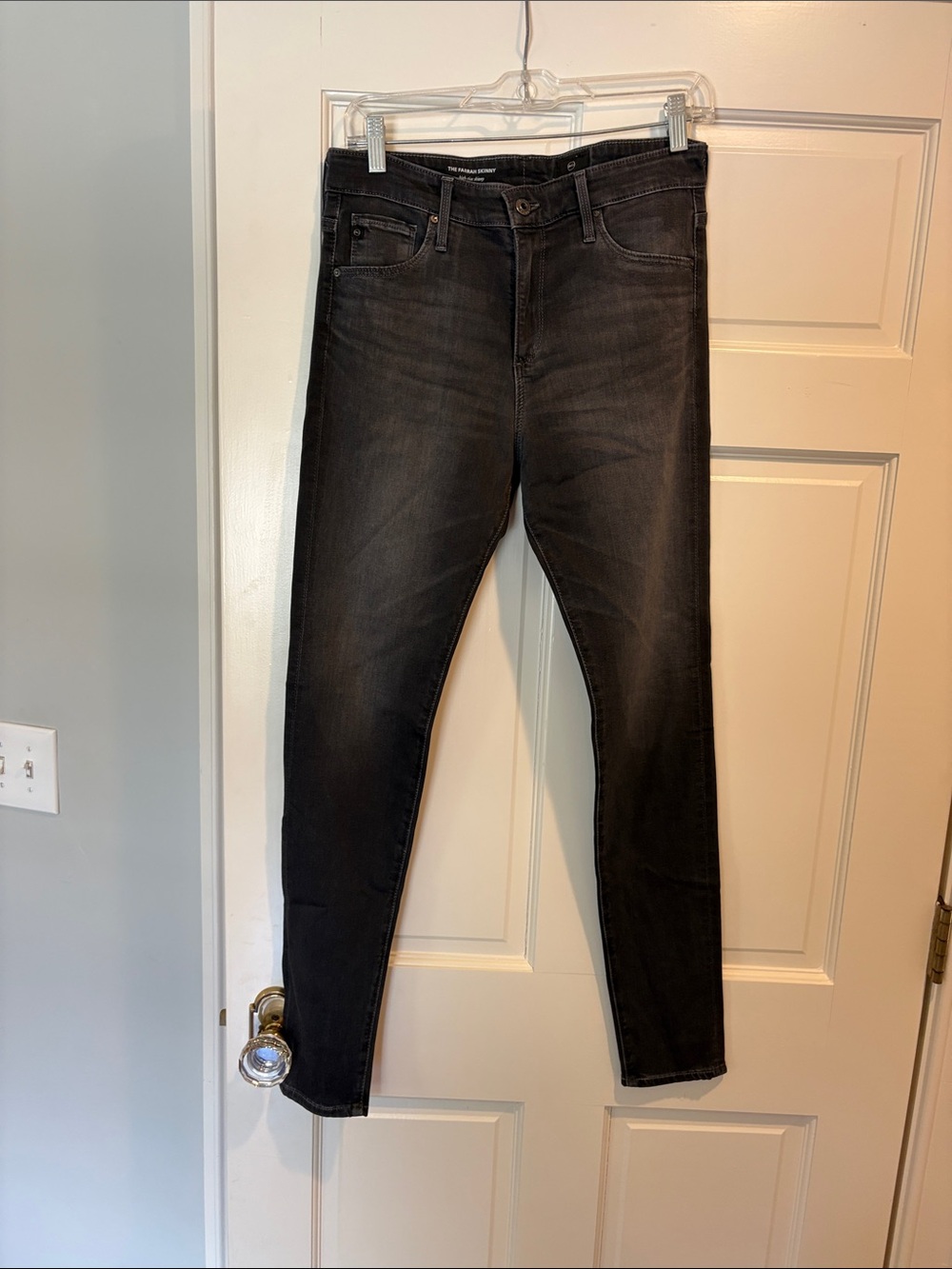 AG Adriano Goldschmied High-Rise Skinny Jeans - Charcoal Black